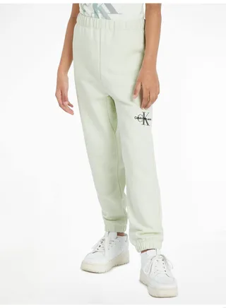 Girls' Logo Joggers/ Sweatpants, Cotton, Green 