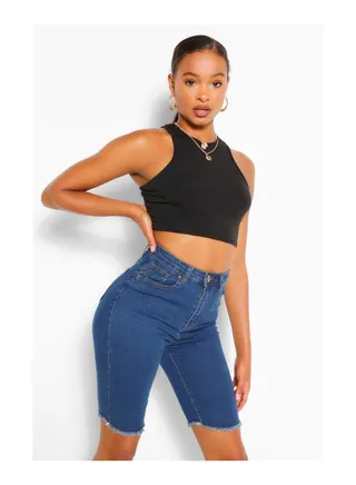 Skinny High Waisted Denim Shorts 
