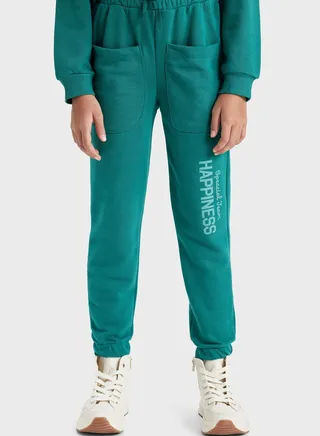 Kids Text Print Sweatpants 