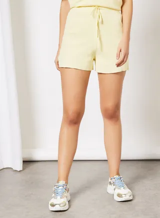 Delilah Ribbed Shorts Yellow 