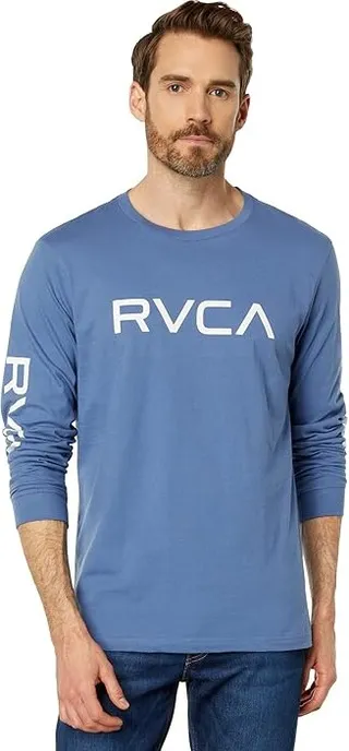 RVCA Big RVCA Long Sleeve Tee (Royal) Men's T Shirt