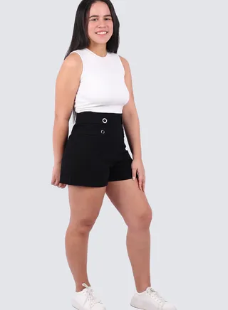 Women's Bake High Waist Band Shorts in Black 