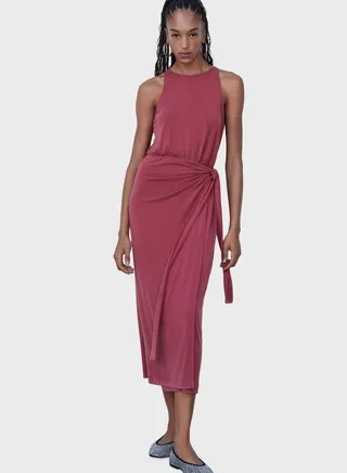 Tie Detail Knitted Dress 
