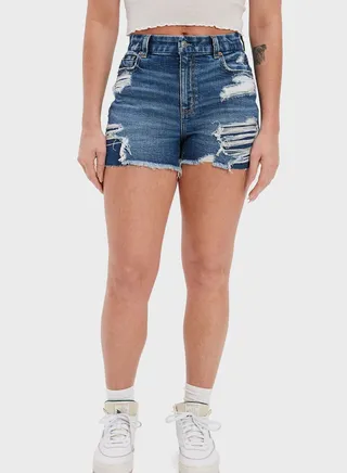 Ripped Denim Shorts 