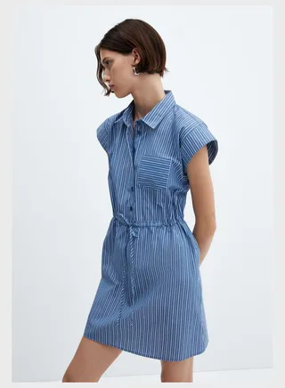 Tie Detail Button Down Dress 