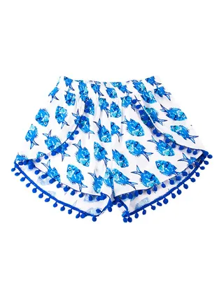 Anemoss Aquarium Mid-Rise Shorts White/Blue 