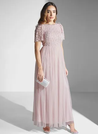 Embellished Ruffle Detail Dress
