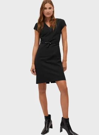 Seam Detail V-Neck Dress 