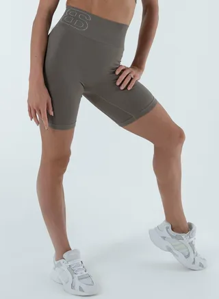 Turkiye Nylon Women High Waisted Biker Shorts Sport Legging Shorts Workout Cycling Athletic Running Yoga Gym Volleyball for Ladies with Tummy Control Grey Monsoon 