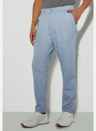 Straight Fit Textured Oxford Pants