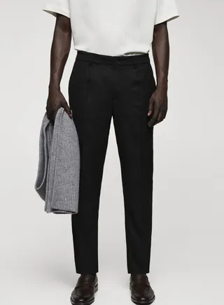 Slim Fit Pleated Trousers 