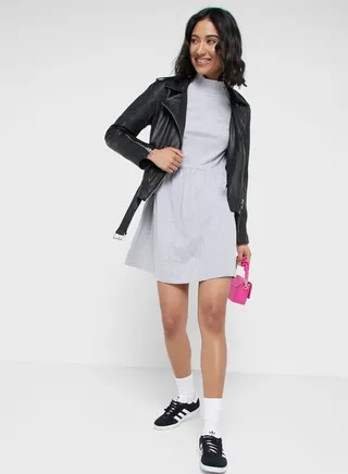 High Neck Mini Dress 