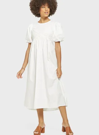 Lace Detail Pleated Dress 
