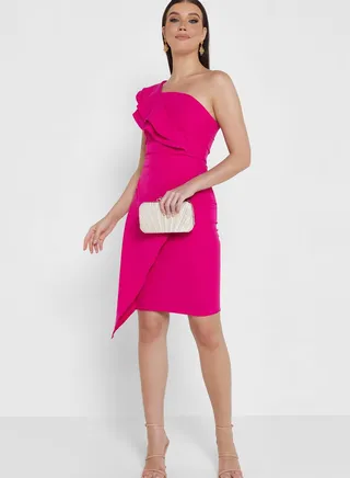 One Shoulder Shift Dress