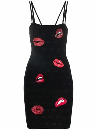 Sequin-Embroidered Mini Dress