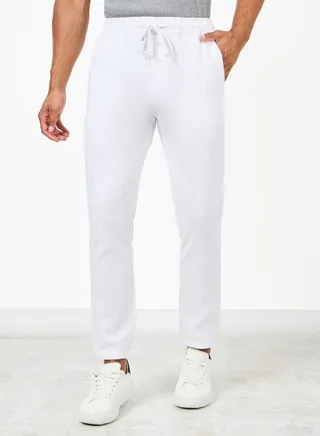 Cotton Slub Relaxed Fit Ankle Length Pant