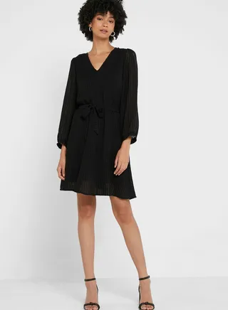 Back Tie Ribbed Dress 
