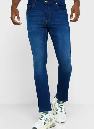 Slim Fit Washed Jeans 