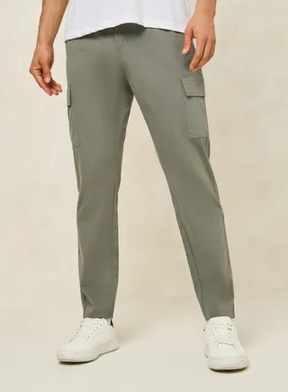 Cargo Slim Fit Cotton Stretch Chino 