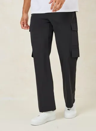 Relaxed Fit Cargo Pocket Detail Pants