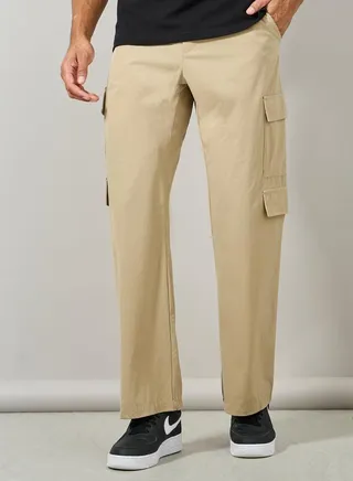 Relaxed Fit Cargo Pocket Detail Pants