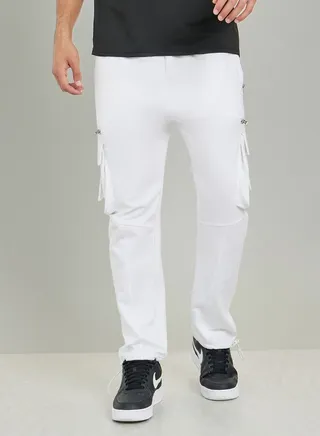 Metallic Zipper Regular Cargo Jogger