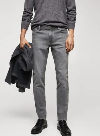 Straight Fit Mid Wash Jeans 