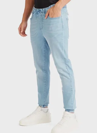 Light Wash Relaxed Fit Jogg Jeans 