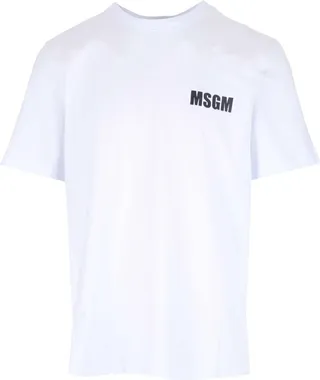 MSGM Logo Printed Crewneck T-Shirt