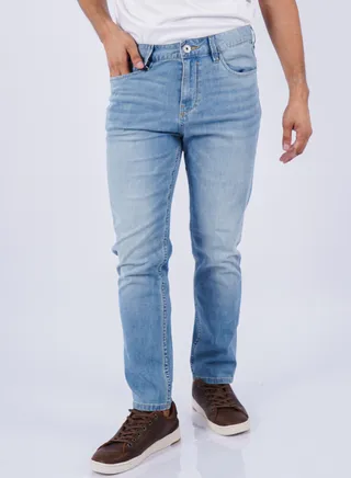 Men’s Dyed Ankle Length Casual Denim Pant in Blue 