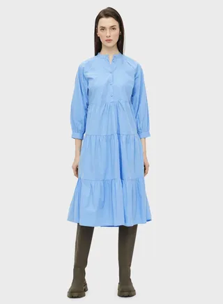 High Neck Tiered Dress 