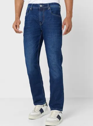 Mid Wash Slim Fit Jeans 