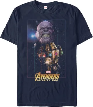 Men's Marvel Avengers: Infinity War Thanos Mission T-Shirt - Navy Blue - 2X Large