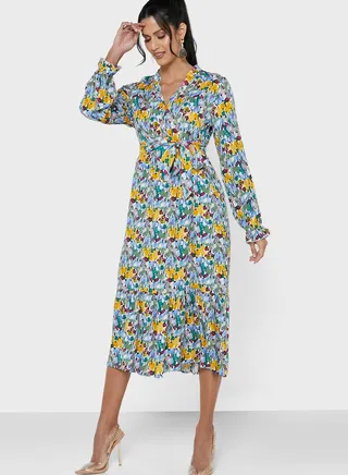 Printed Wrap Dress