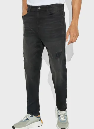 Rinse Wash Ripped Jeans 