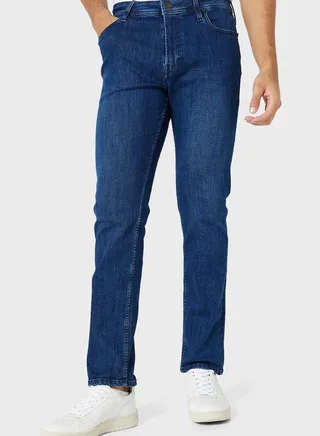 Mid Wash Slim Fit Jeans 