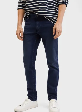 Mid Wash Slim Fit Jeans 