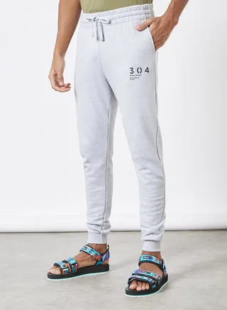 Stamp Print Joggers Grey 