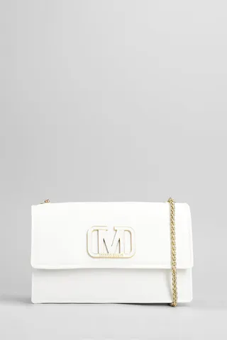 Flat Supermee M Hand Bag In White Faux Leather