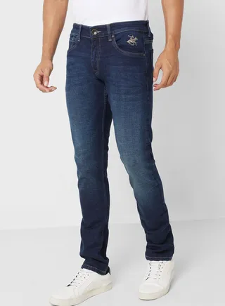 Mid Wash Skinny Fit Jeans 