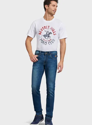 Mid Wash Skinny Fit Jeans 