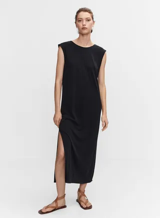 Side Slit Knitted Dress 