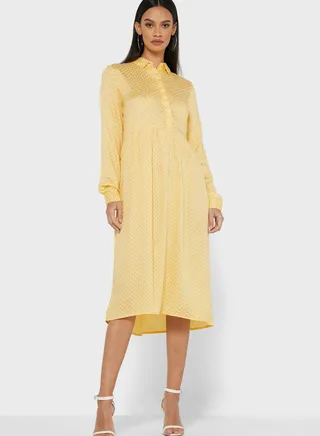 Textured Placket Dress