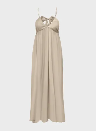 Plunge Neck Flared Dress 