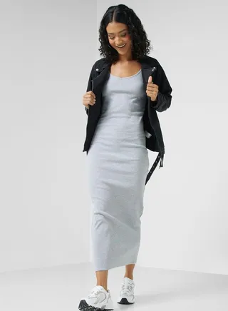 Ribbed Low Back Cami Maxi Dress 