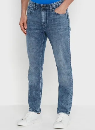 Mid Wash Slim Fit Jeans 