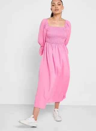 Off Shoulder Smock Dress 