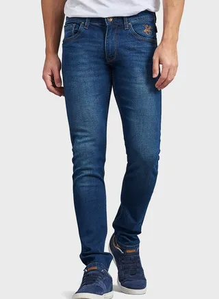 Mid Wash Skinny Fit Jeans 