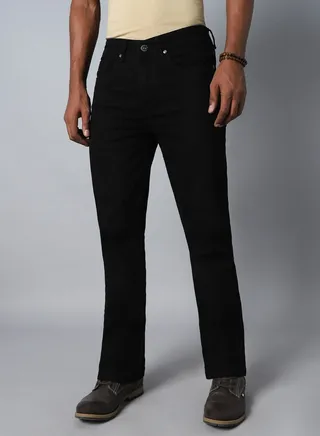 Men Black Relaxed Fit Mildly Distressed Stretchable Jeans 