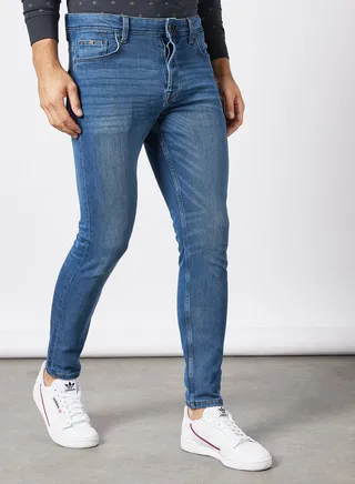 Tapered Fit Jeans Blue 